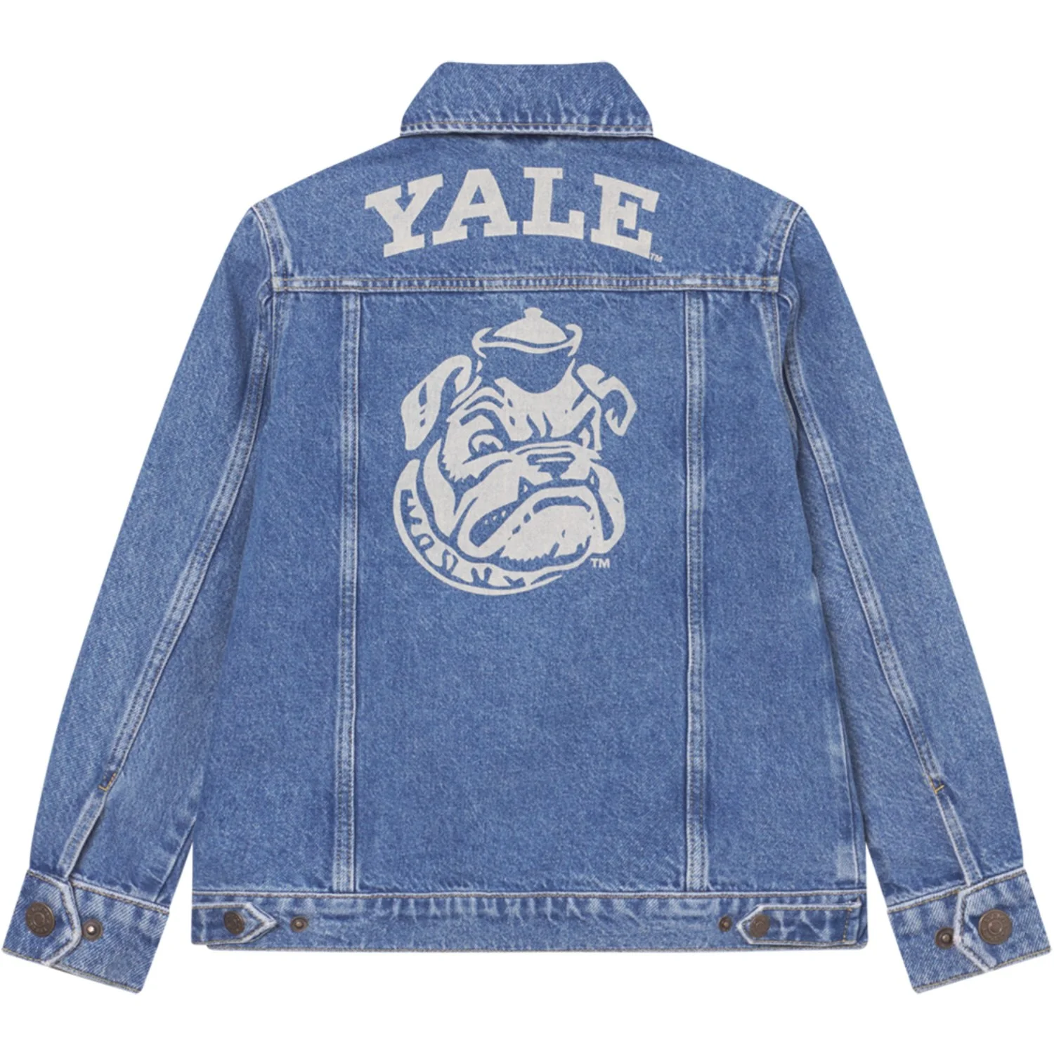 Les Deux Kids Medium Indigo Wash Rally Yale Bulldog Denim Jacket KIDS - Image 4