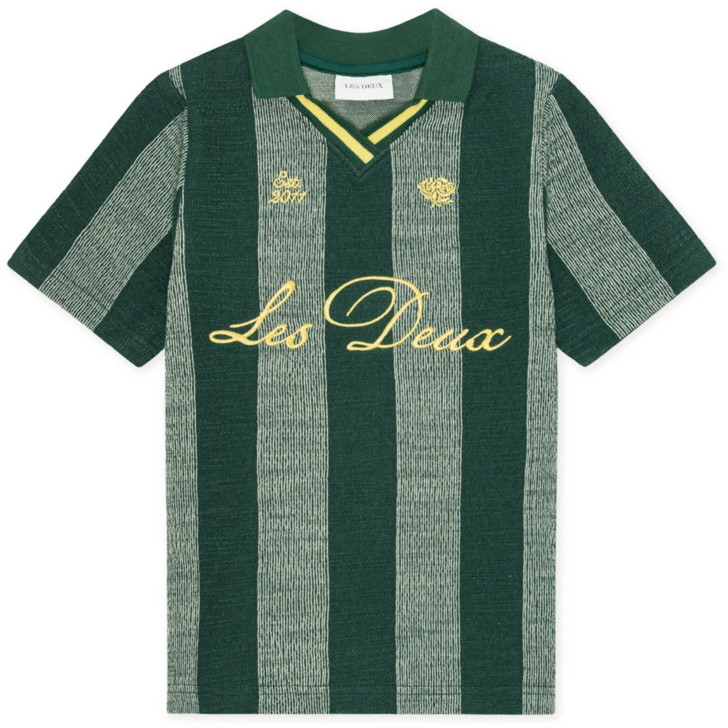 Les Deux Kids Pine Green Jacquard Football Jersey KIDS