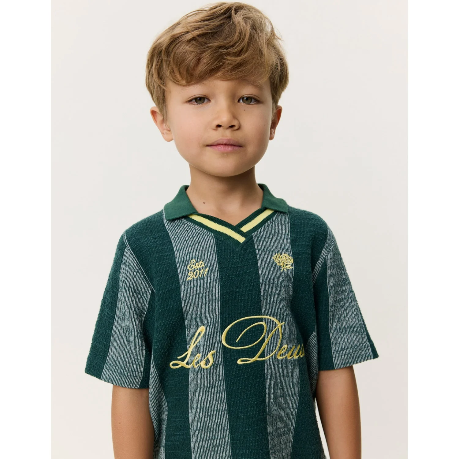 Les Deux Kids Pine Green Jacquard Football Jersey KIDS - Image 3