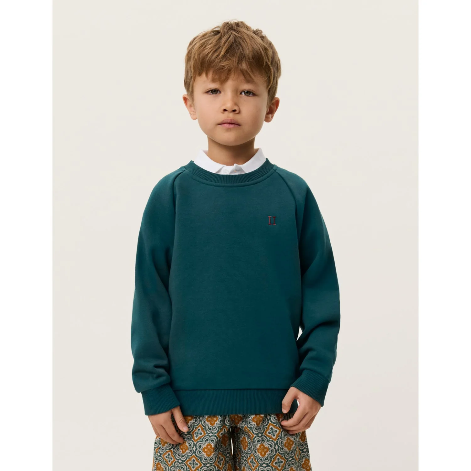 Les Deux Kids Sea Moss Green Norregaard Contrast Sweatshirt - Image 6