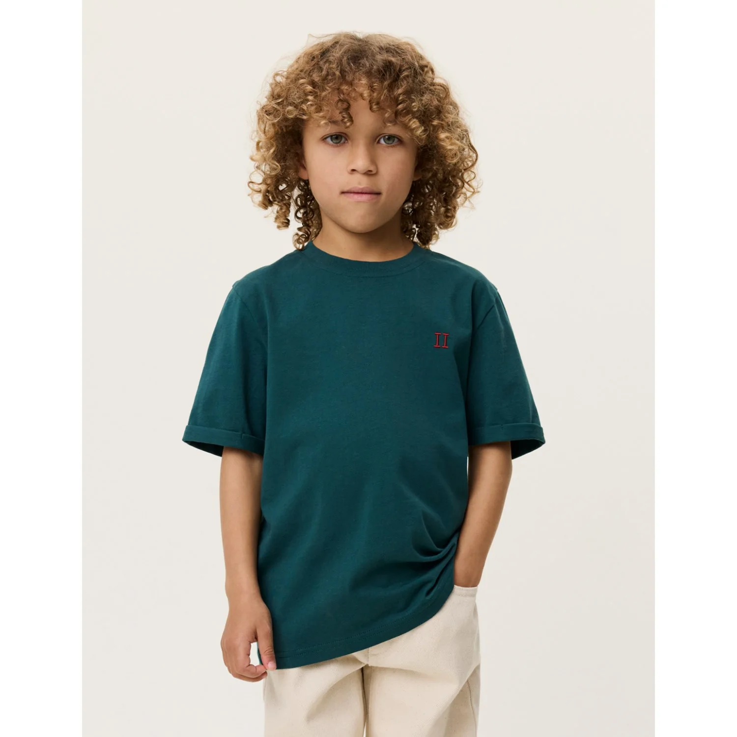 Les Deux Kids Sea Moss Green Norregaard Contrast T-Shirt - Image 6