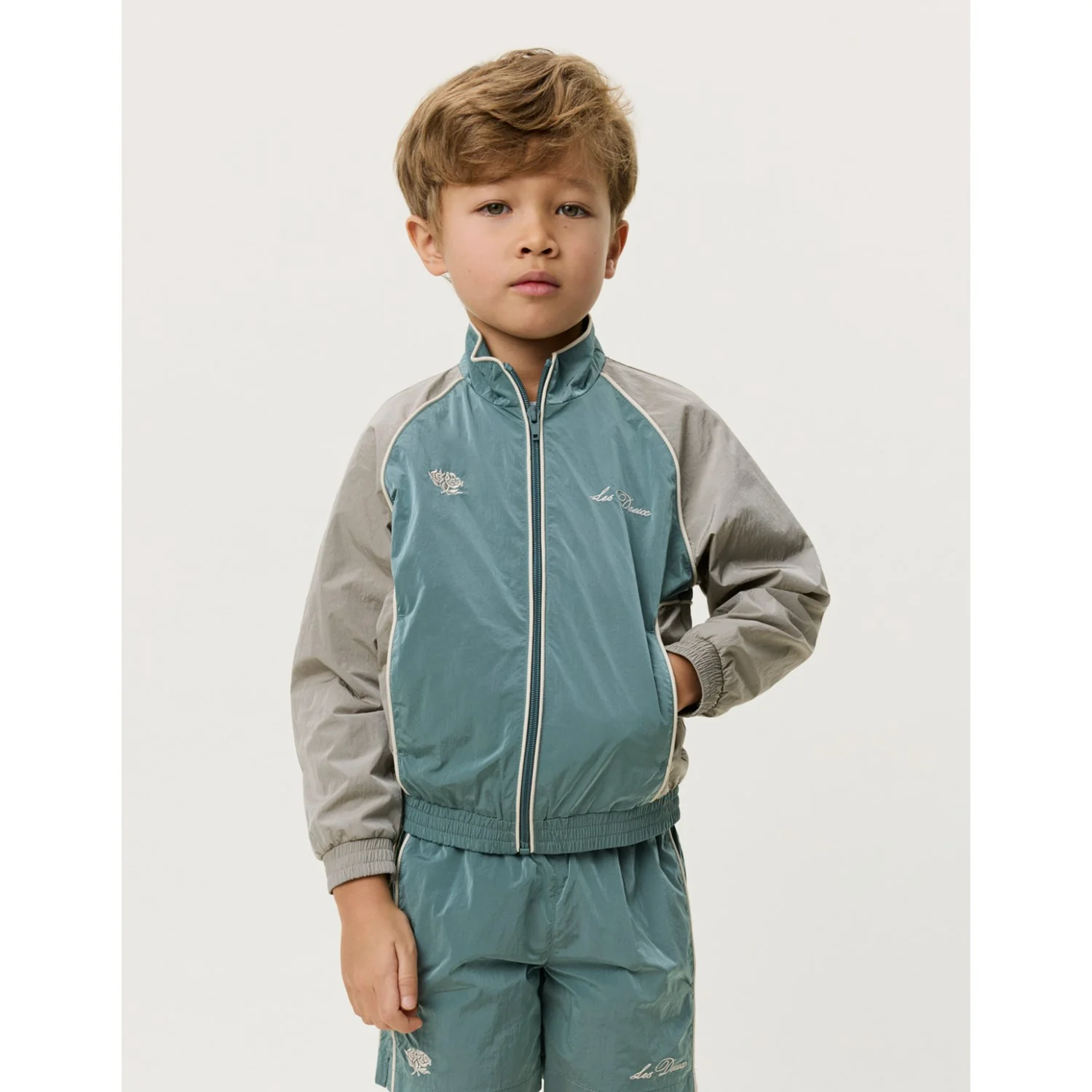 Les Deux Kids Tea Green Shiny Crisp Track Jacket KIDS - Image 2