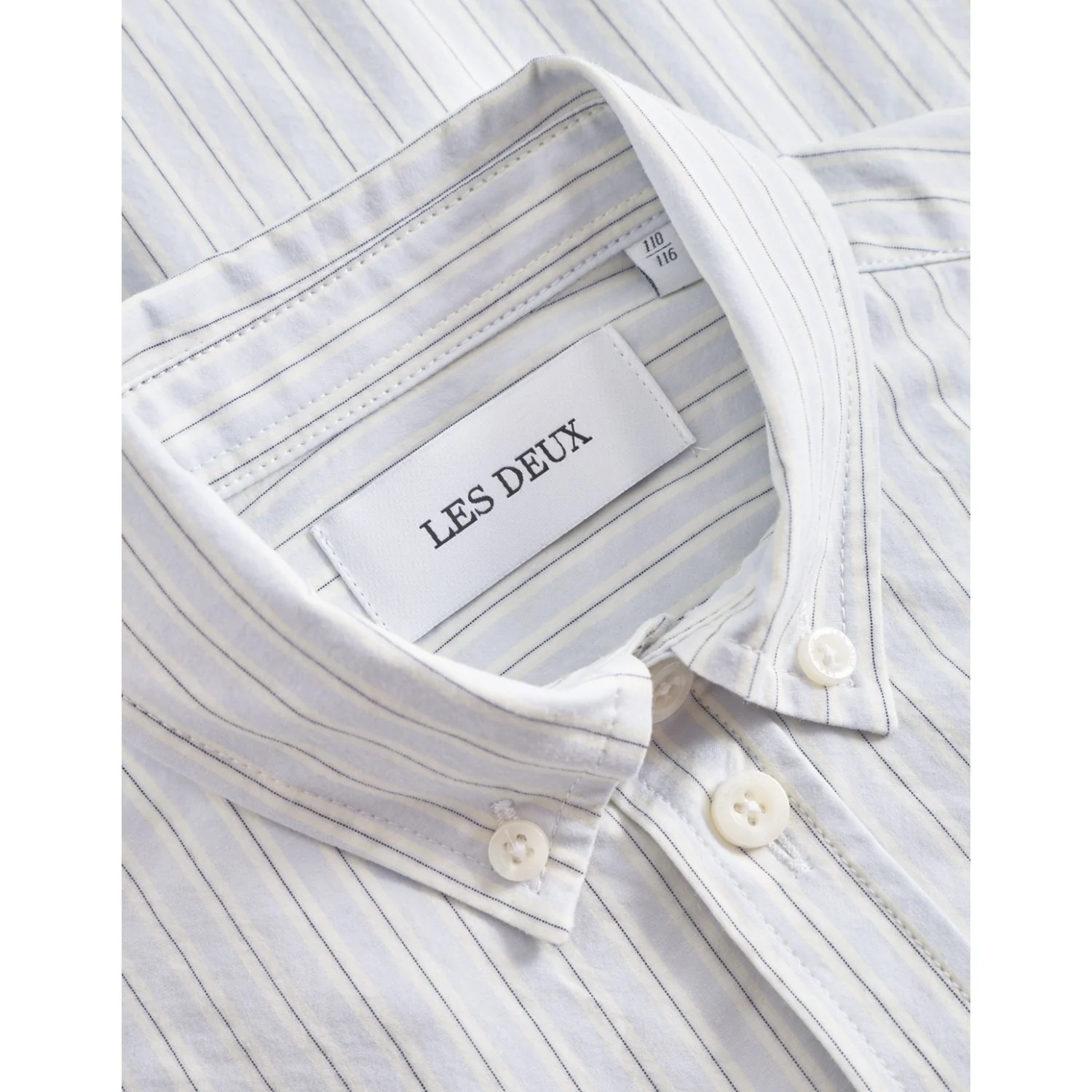 Les Deux Kids Xenon Blue Kent Print Stripe Poplin Shirt KIDS - Image 3