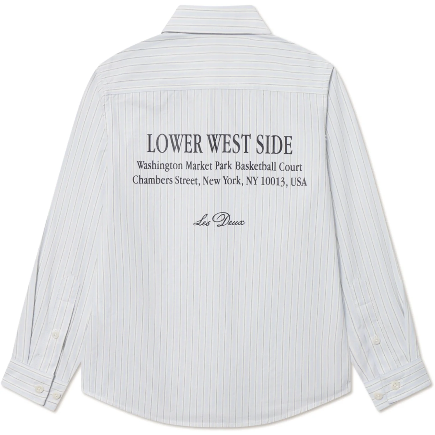 Les Deux Kids Xenon Blue Kent Print Stripe Poplin Shirt KIDS - Image 4