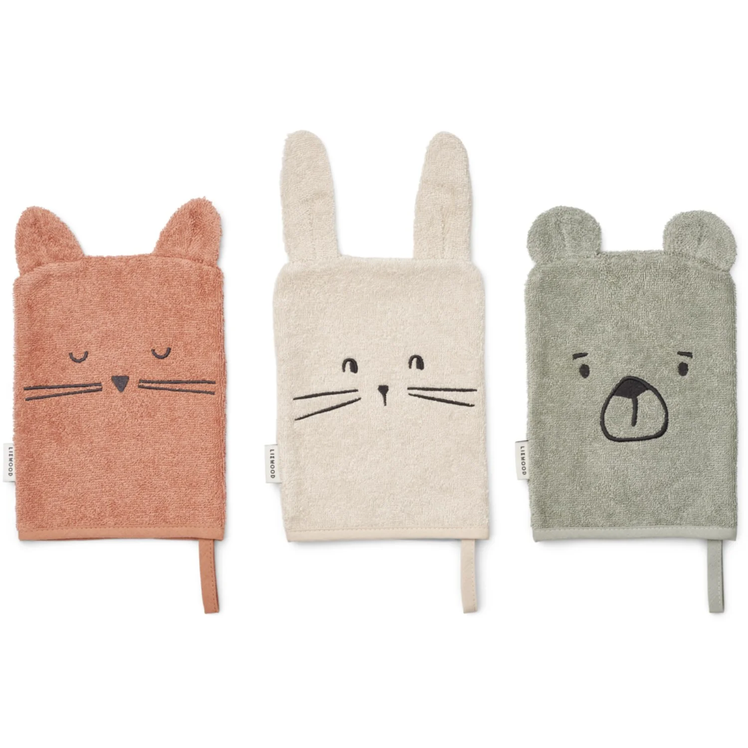 LIEWOOD Dove Blue Mix Sylvester Classic Washcloth 3-Pack