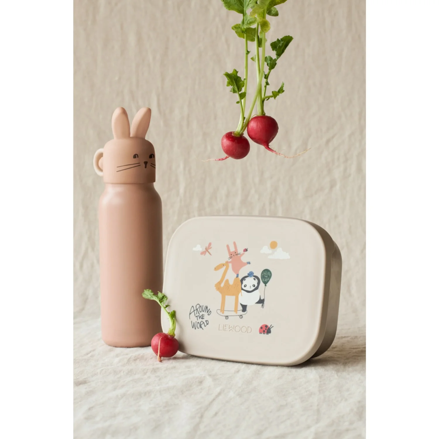 LIEWOOD Pale Tuscany Falk Water Bottle With Rabbit Lid 350 Ml - Image 2