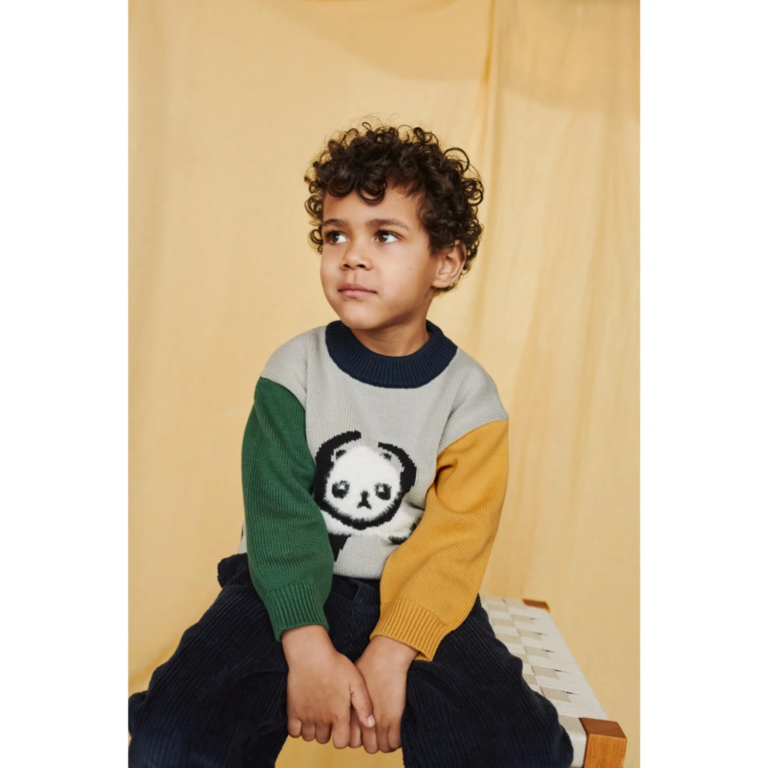 LIEWOOD Panda / Mist / Classic Navy Multi Mix Orlane Embroidery Knit Jumper - Image 2