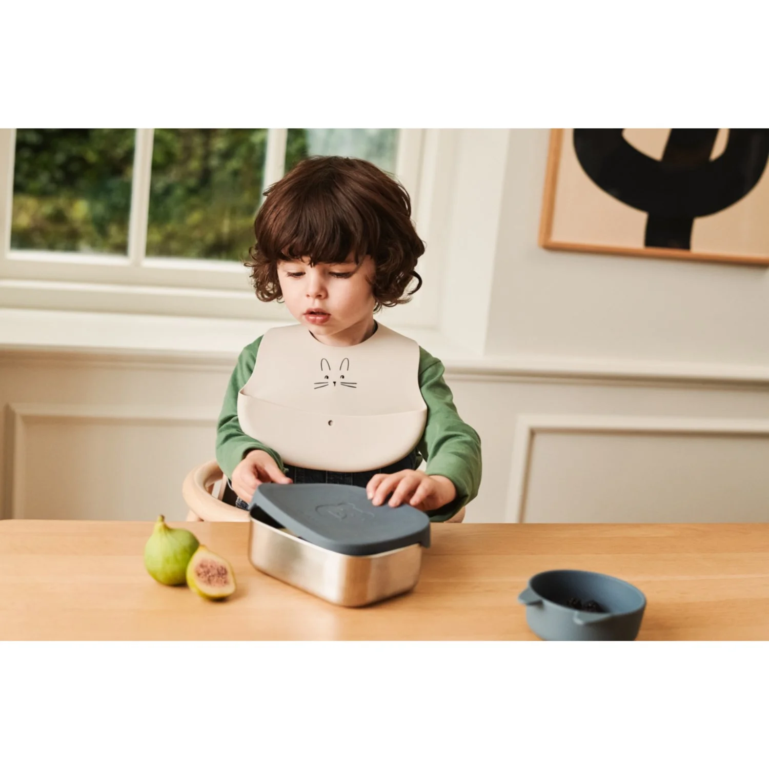 LIEWOOD Rabbit Sandy / Oat Ember Printed Bib 2-pack - Image 2