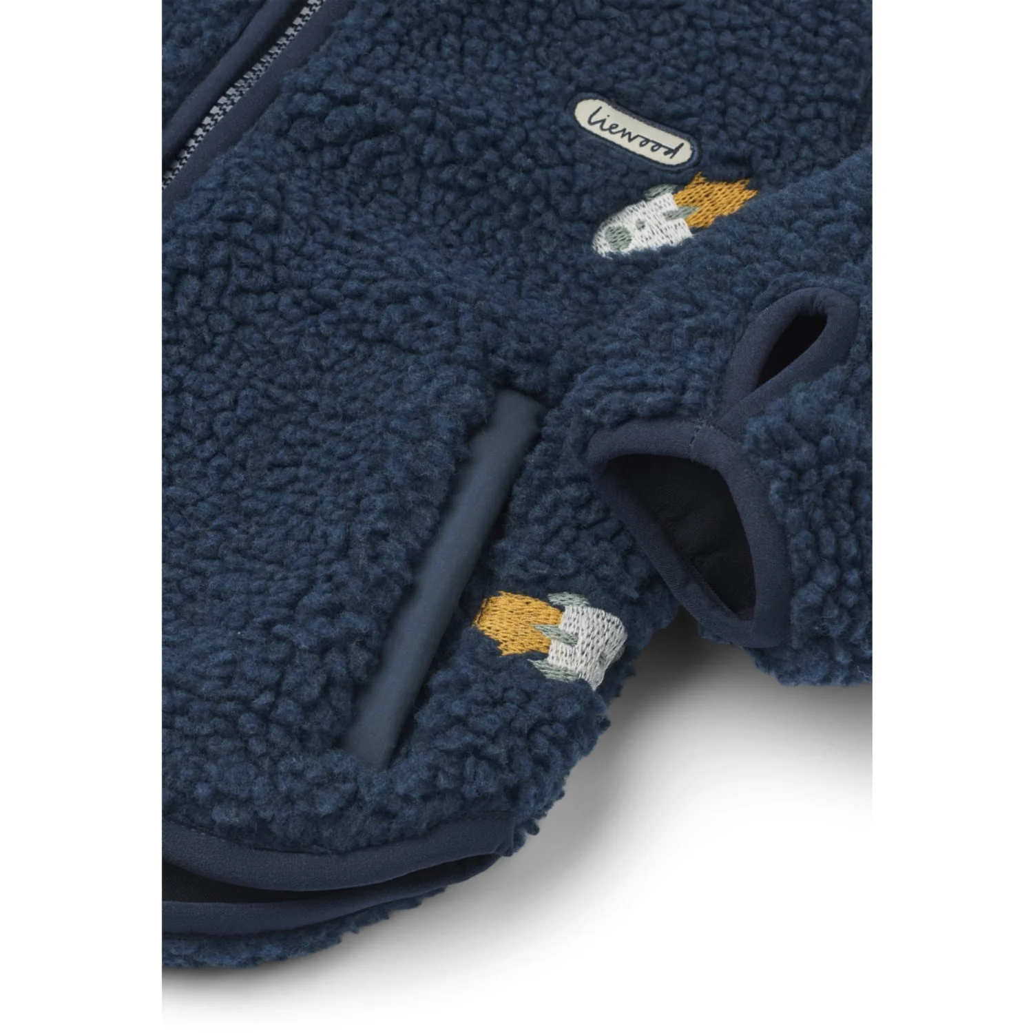 LIEWOOD Rocket / Classic Navy / Embroidery Mara Pile Jacket With Ears - Image 3