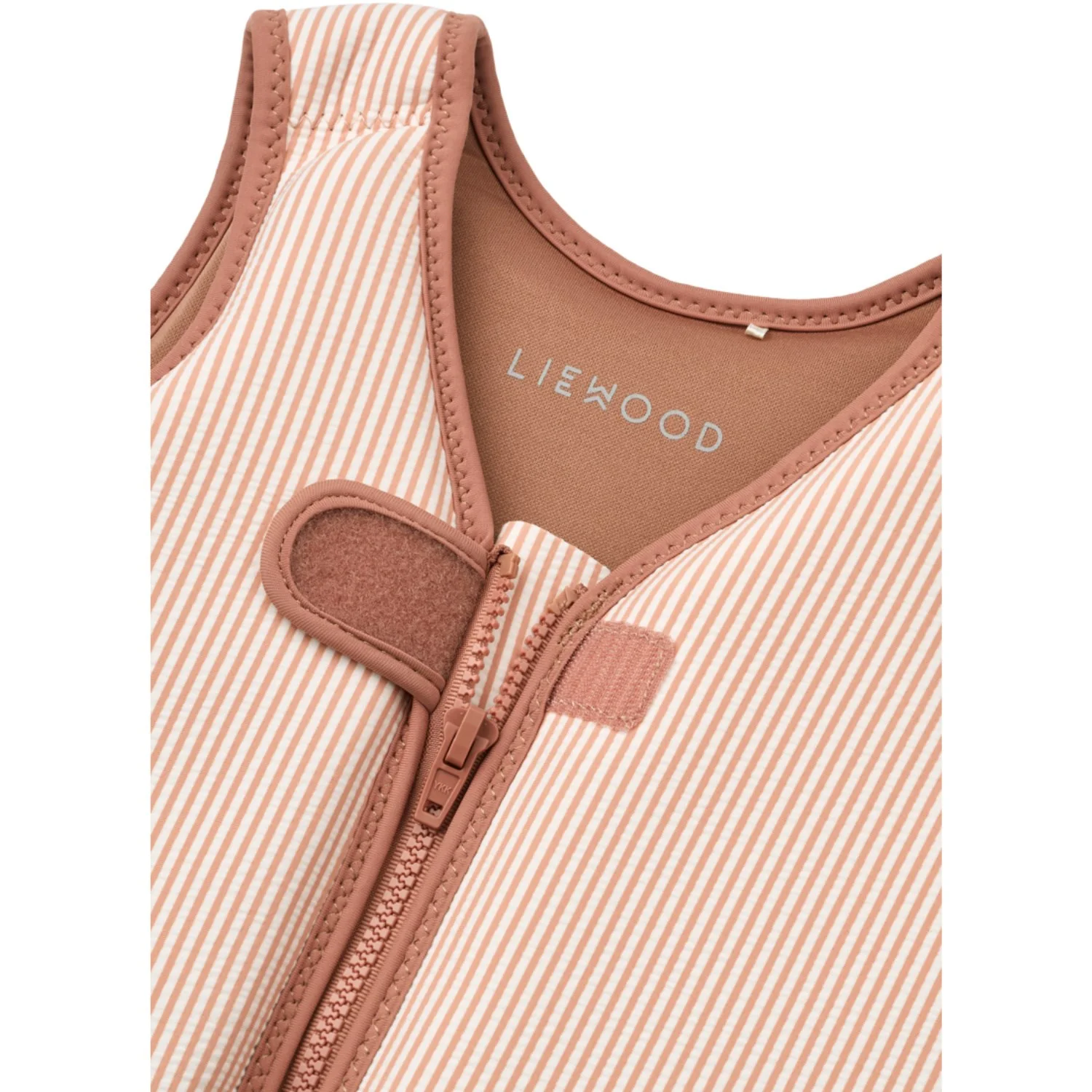 LIEWOOD Y/D Stripe Pale Tuscany / Creme De La Creme Dove Seersucker Swim Vest - Image 3
