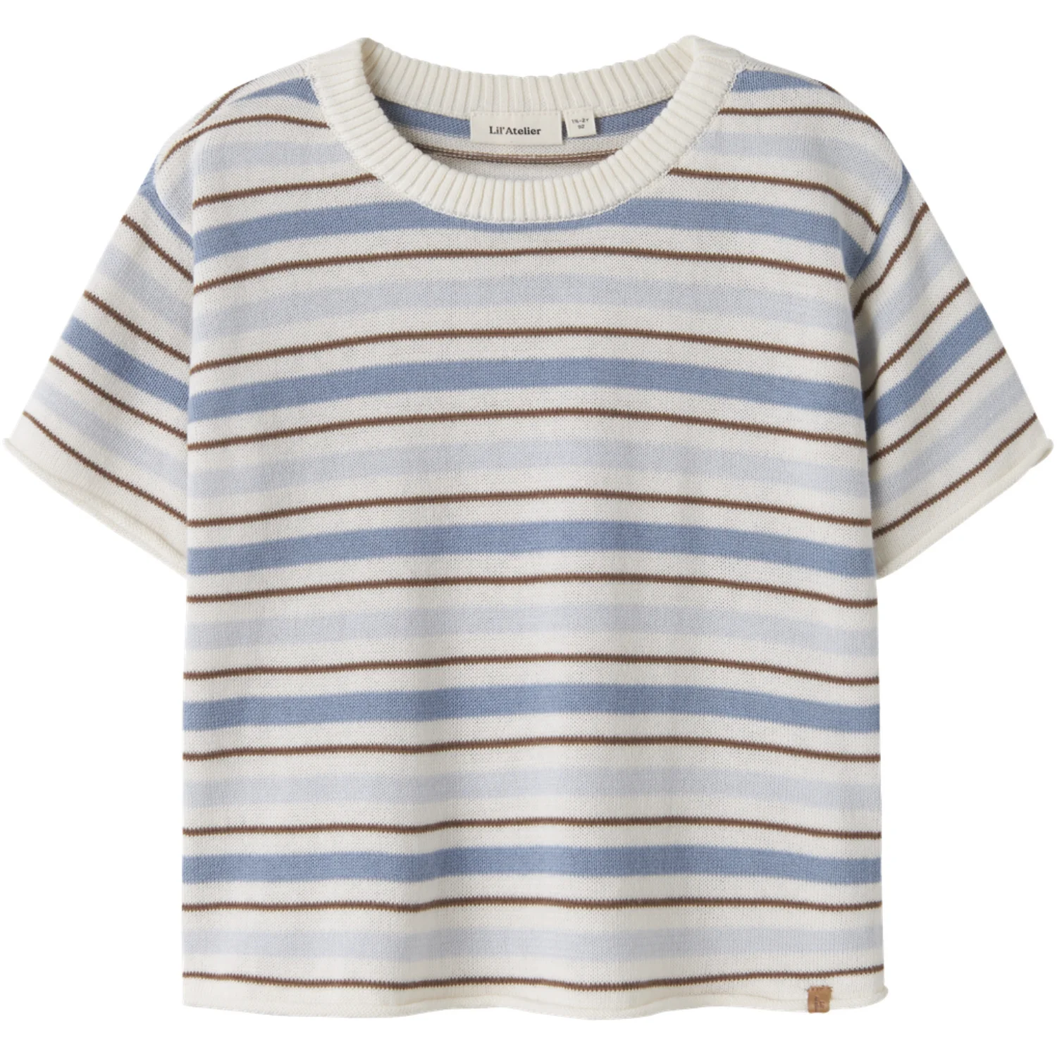 Lil'Atelier Coconut Milk Dusty Blue Nmmhito Ss Loose Knit Lil