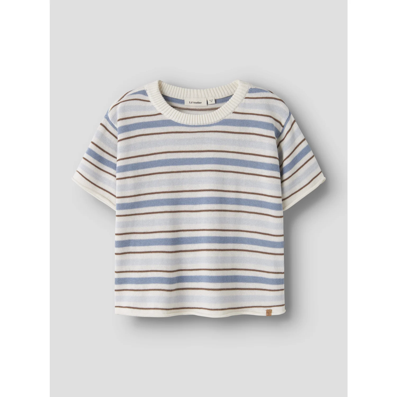 Lil'Atelier Coconut Milk Dusty Blue Nmmhito Ss Loose Knit Lil - Image 3