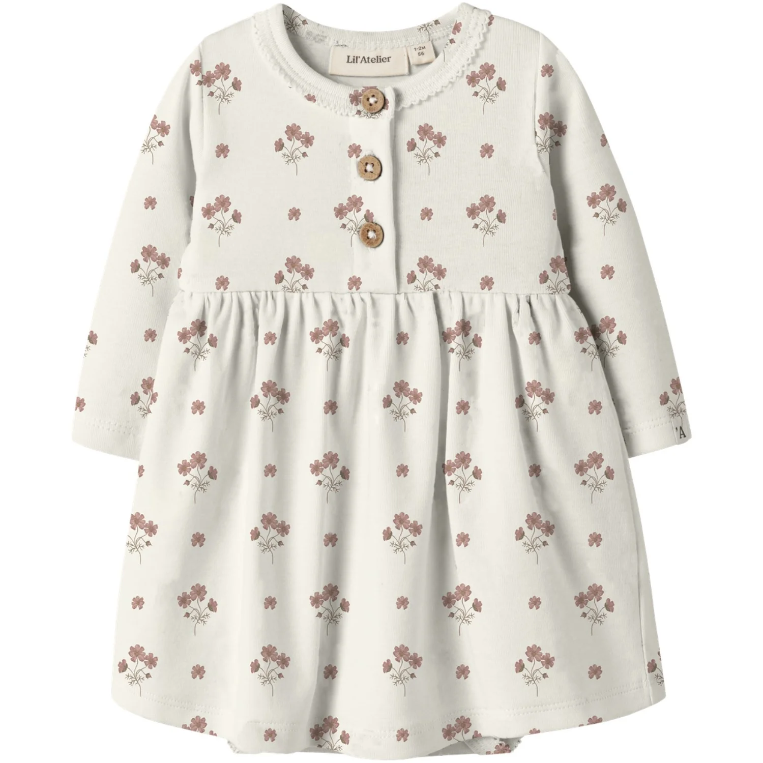 Lil'Atelier Coconut Milk Flower Pink Nbflayo Sif Ls Body Dress Lil