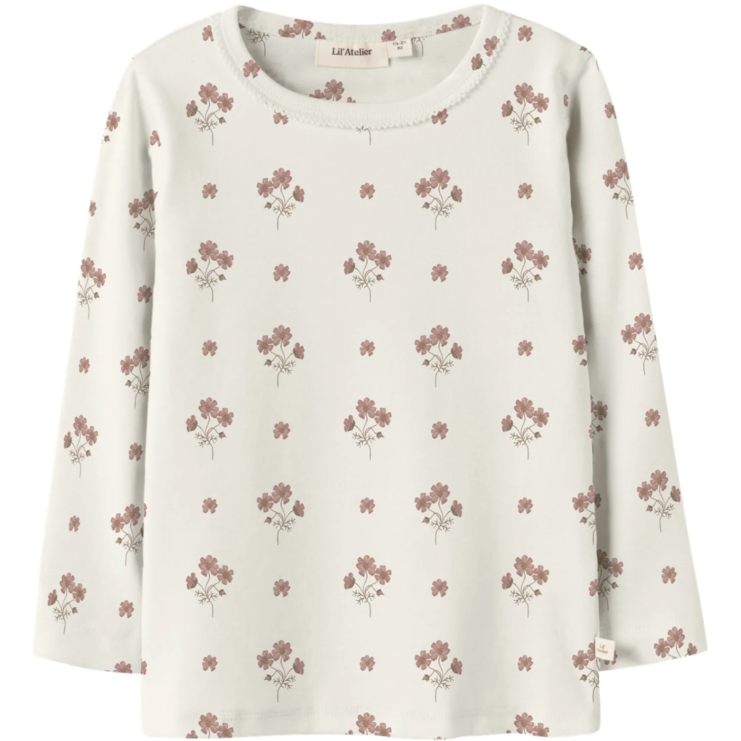 Lil'Atelier Coconut Milk Flower Pink Nmflayo Sig Ls Slim Top Lil