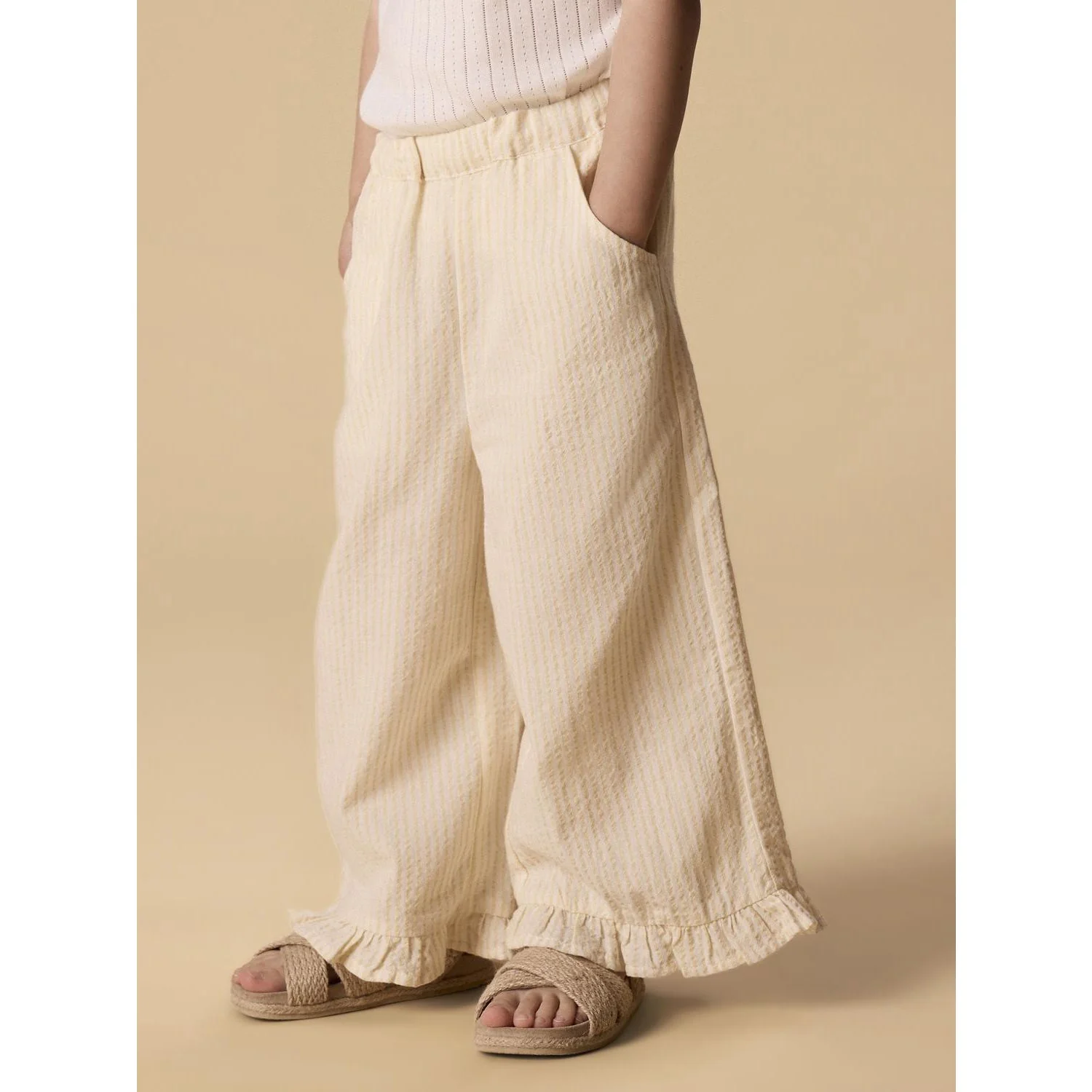 Lil'Atelier Coconut Milk Sahara Sun Nmffolly Wide Pants Lil - Image 3