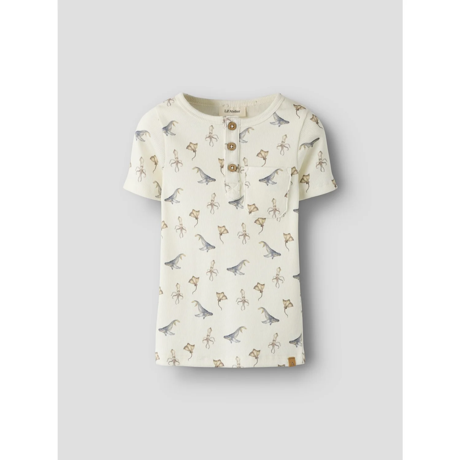 Lil'Atelier Coconut Milk Sea Animals Nmmlavo Esi Ss Slim Top Lil - Image 2