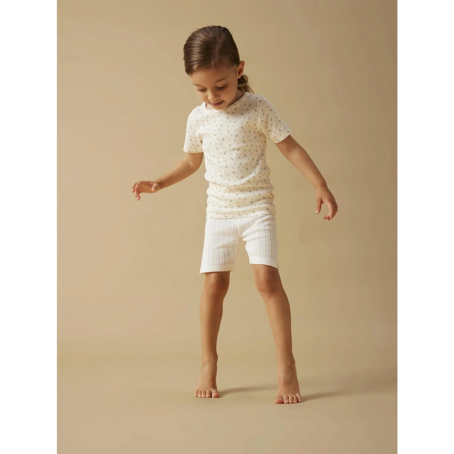 Lil'Atelier Coconut Milk Small Flower Nmfgago Ss Slim Top Lil Noos - Image 2