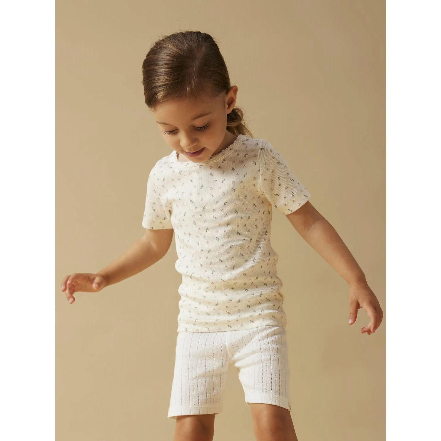 Lil'Atelier Coconut Milk Small Flower Nmfgago Ss Slim Top Lil Noos - Image 3
