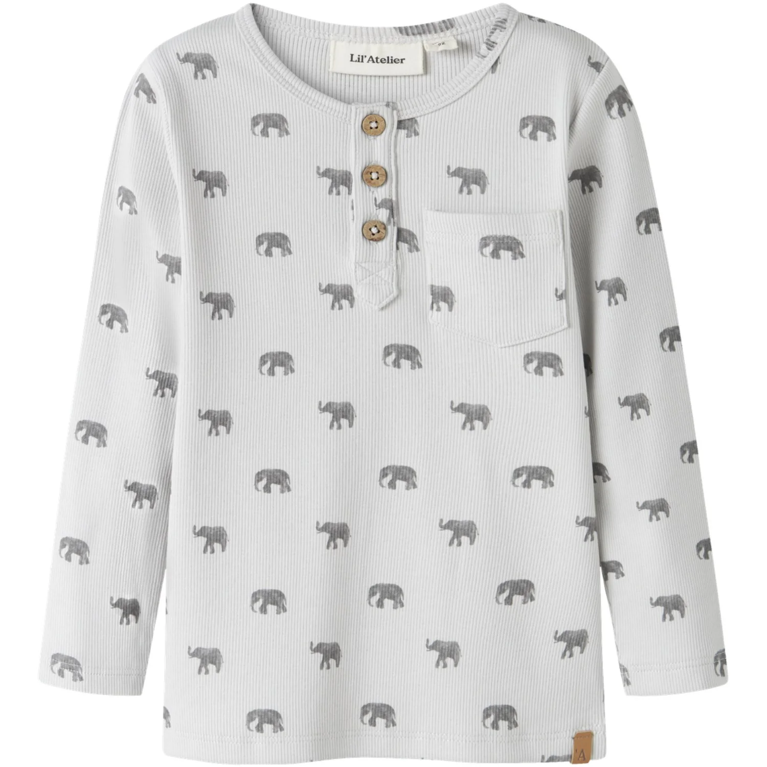 Lil'Atelier Glacier Gray Elephant Nmmlavo Eno Slim Ls Top Lil
