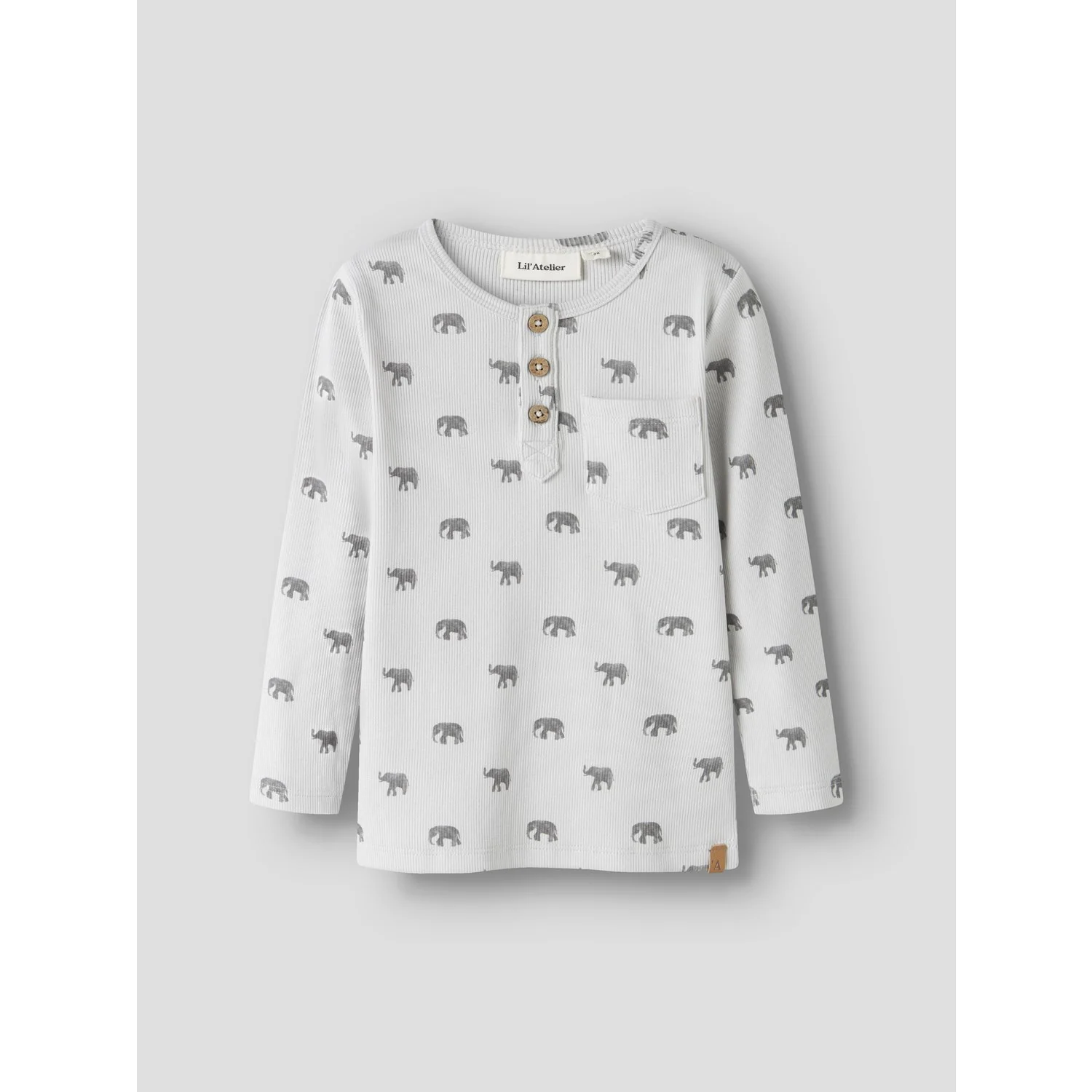 Lil'Atelier Glacier Gray Elephant Nmmlavo Eno Slim Ls Top Lil - Image 3