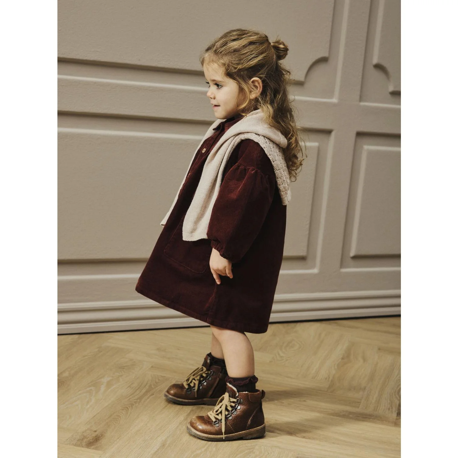 Lil'Atelier Hot Chocolate Nmfobert Loose Ls Cord Dress 4122-Hg Lil - Image 2