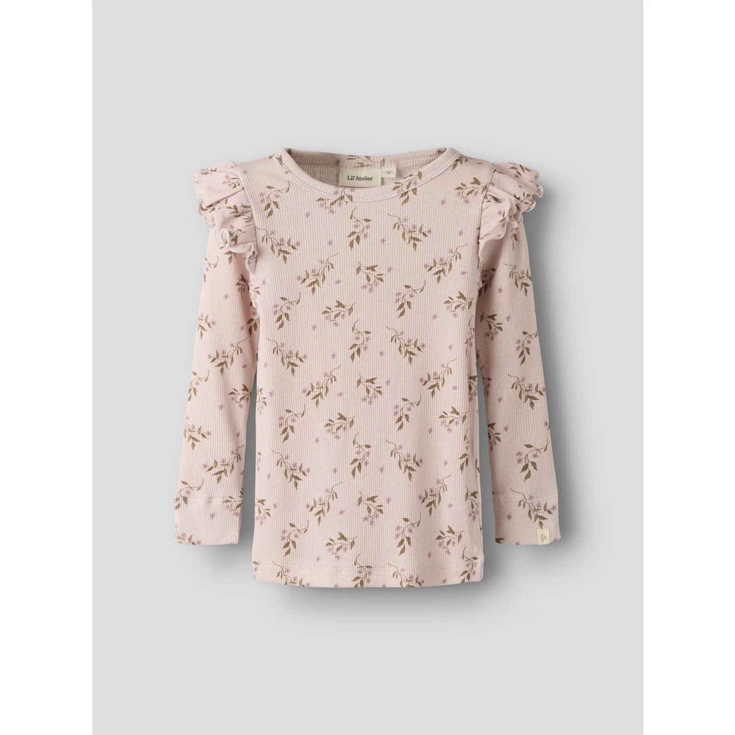 Lil'Atelier Hushed Violet Flowers Nmfgavo Eko Ls Slim Top Lil Noos - Image 2