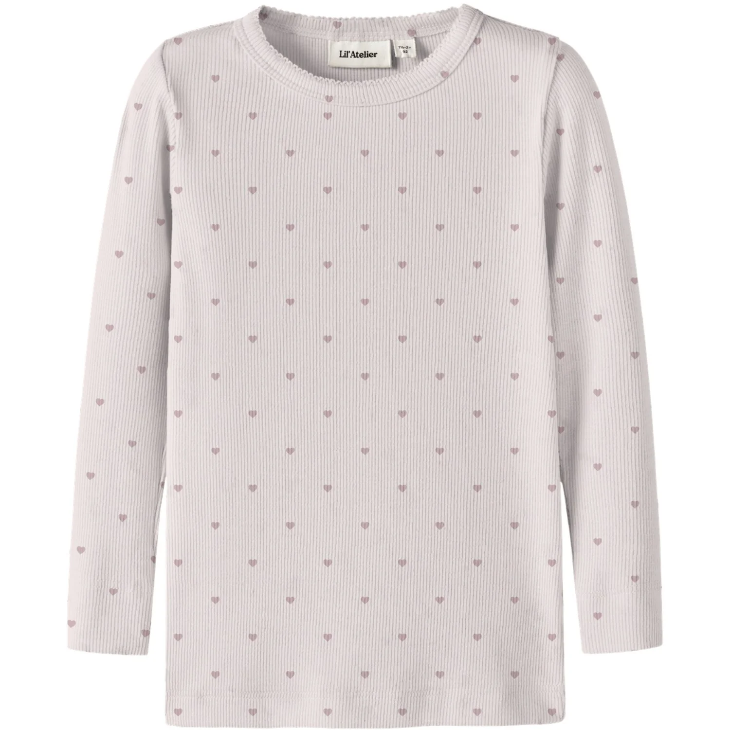 Lil'Atelier Hushed Violet Heart Nmfgago Ls Slim Top Lil Noos
