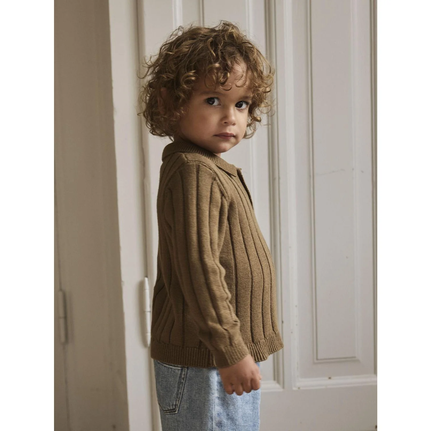 Lil'Atelier Kangaroo Nmmlomon Ls Loose Knit Polo Lil - Image 3