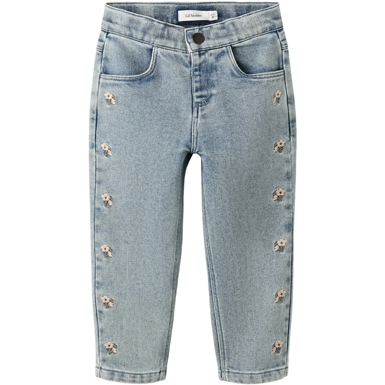 Lil'Atelier Medium Blue Denim Flower Emb Nmfdarlee Doa Loose Jeans 4499-Se Lil