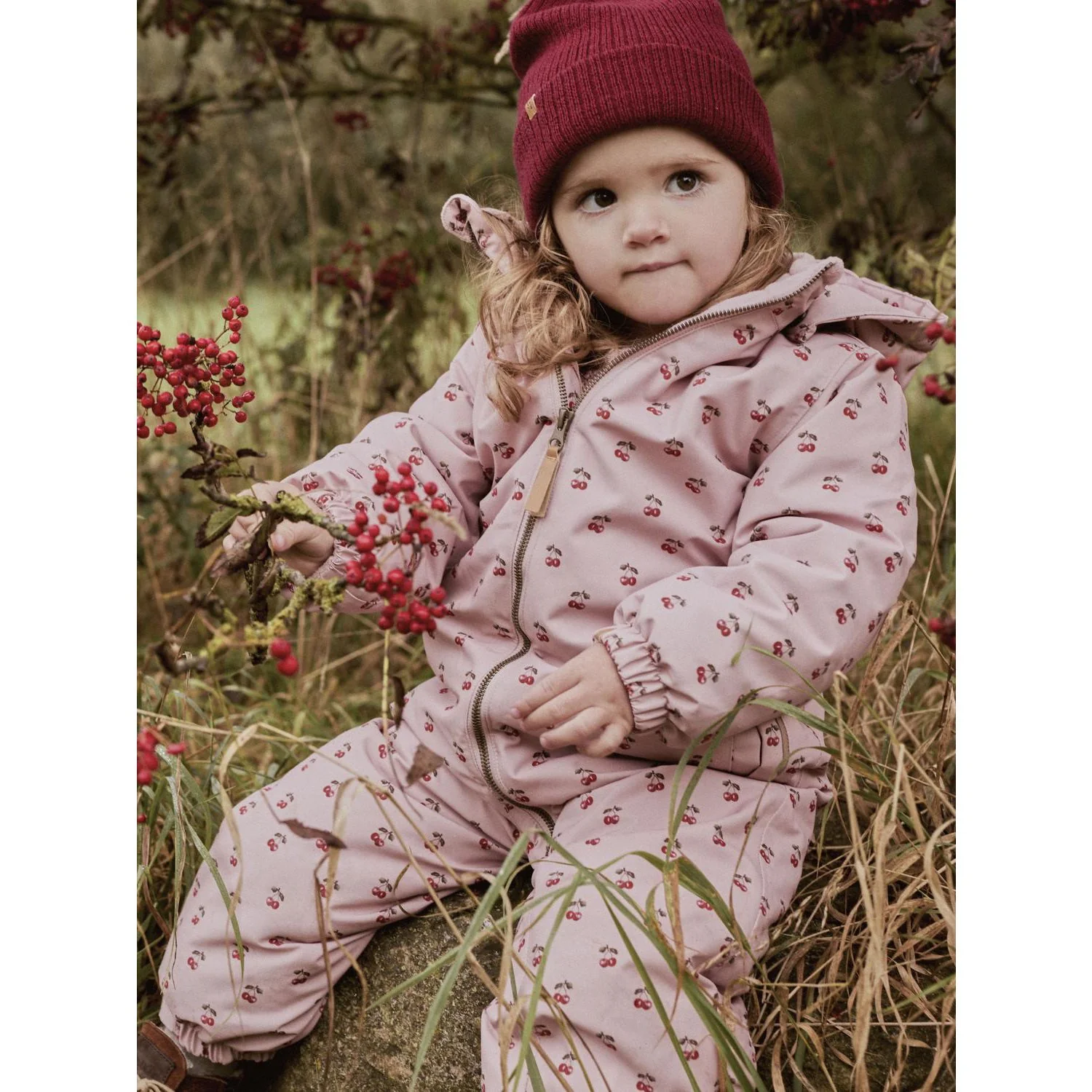 Lil'Atelier Misty Rose Cherry Nmflasnow10 Snowsuit Aop Fo Lil - Image 2