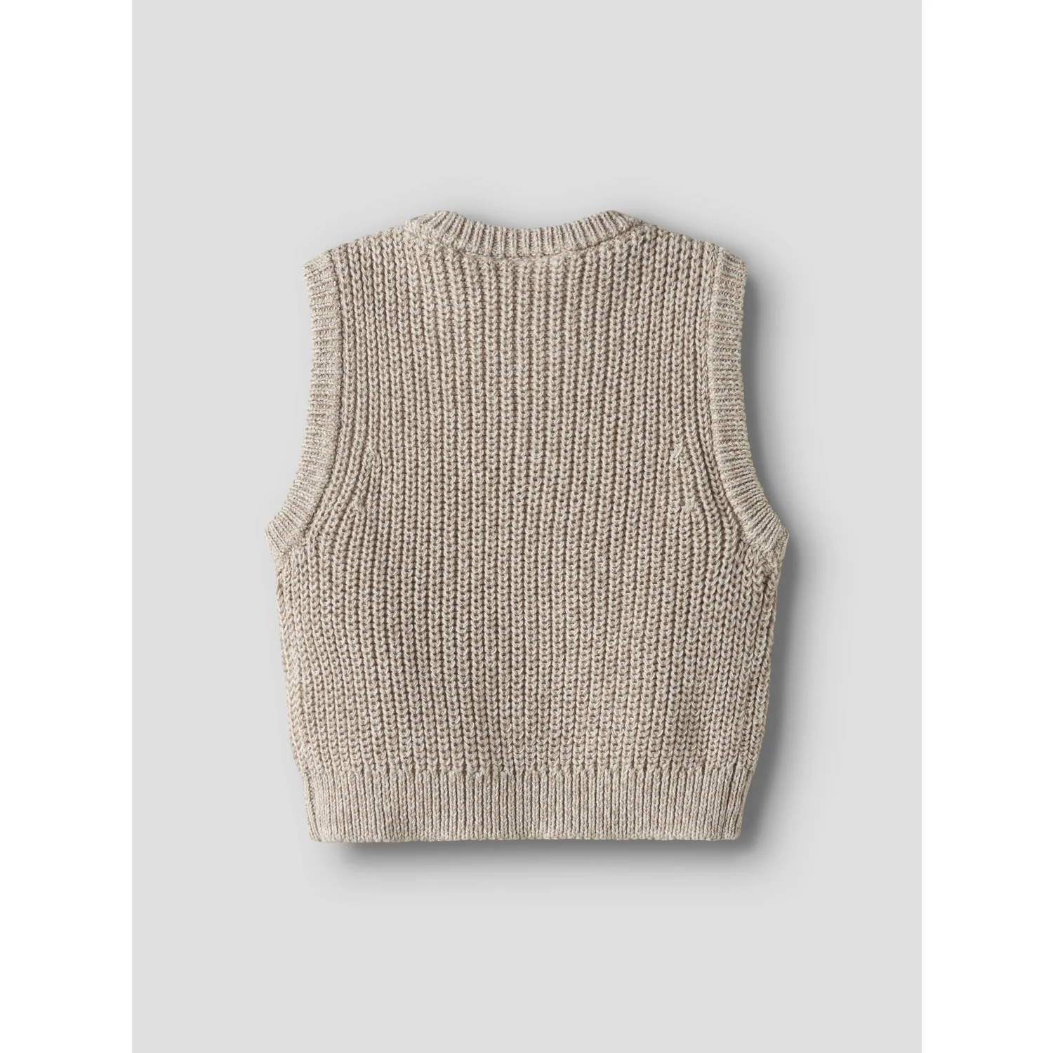 Lil'Atelier Oxford Tan Melange Nbmrokko Knit Vest Lil - Image 2