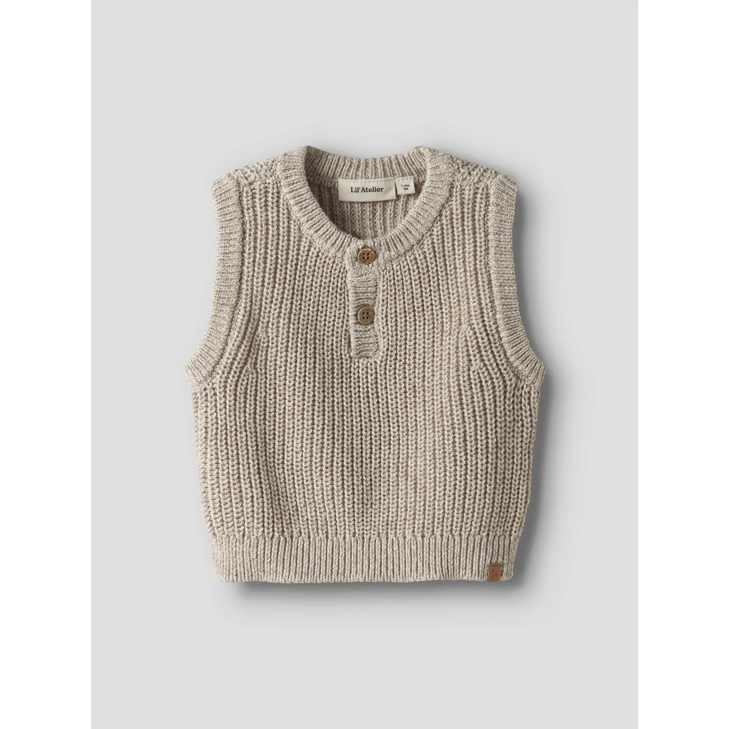 Lil'Atelier Oxford Tan Melange Nbmrokko Knit Vest Lil - Image 3