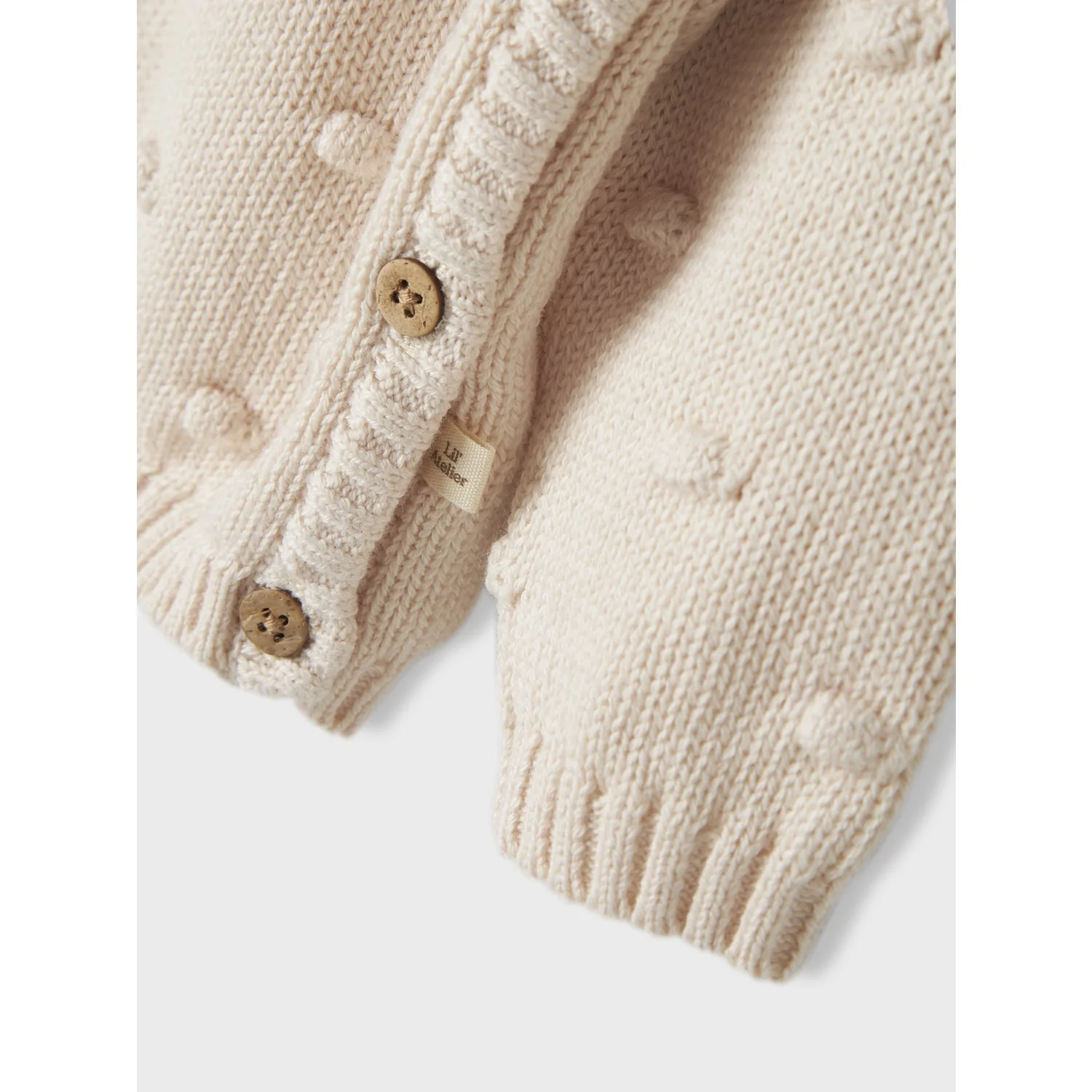 Lil'Atelier Pastel Parchment Nbfgable Ls Wrap Knit Lil - Image 2