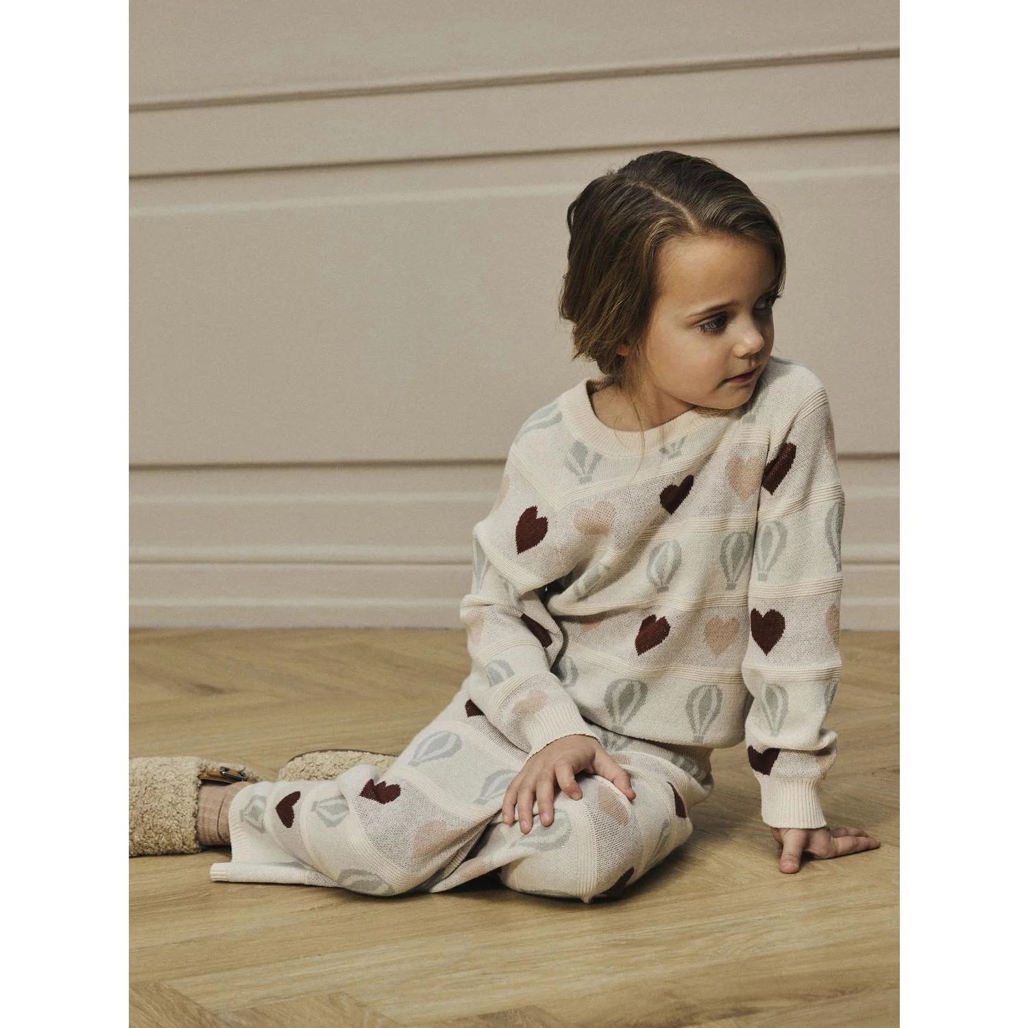 Lil'Atelier Pastel Parchment Nmflamai Kis Ls Knit Lil - Image 3