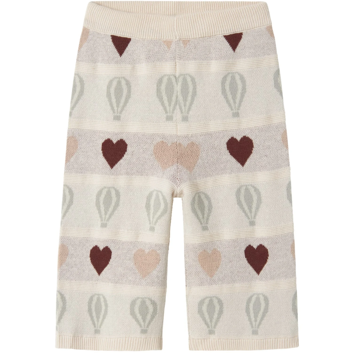 Lil'Atelier Pastel Parchment Nmflamai Wide Knit Ancle Pant Lil