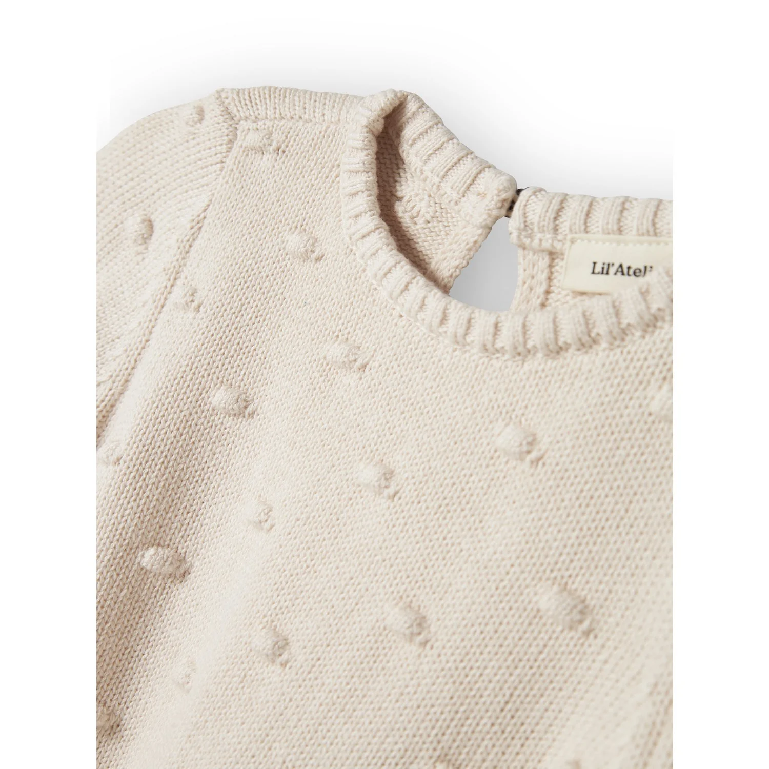 Lil'Atelier Pastel Parchment Nmngable Ls Loose Knit Lil - Image 4