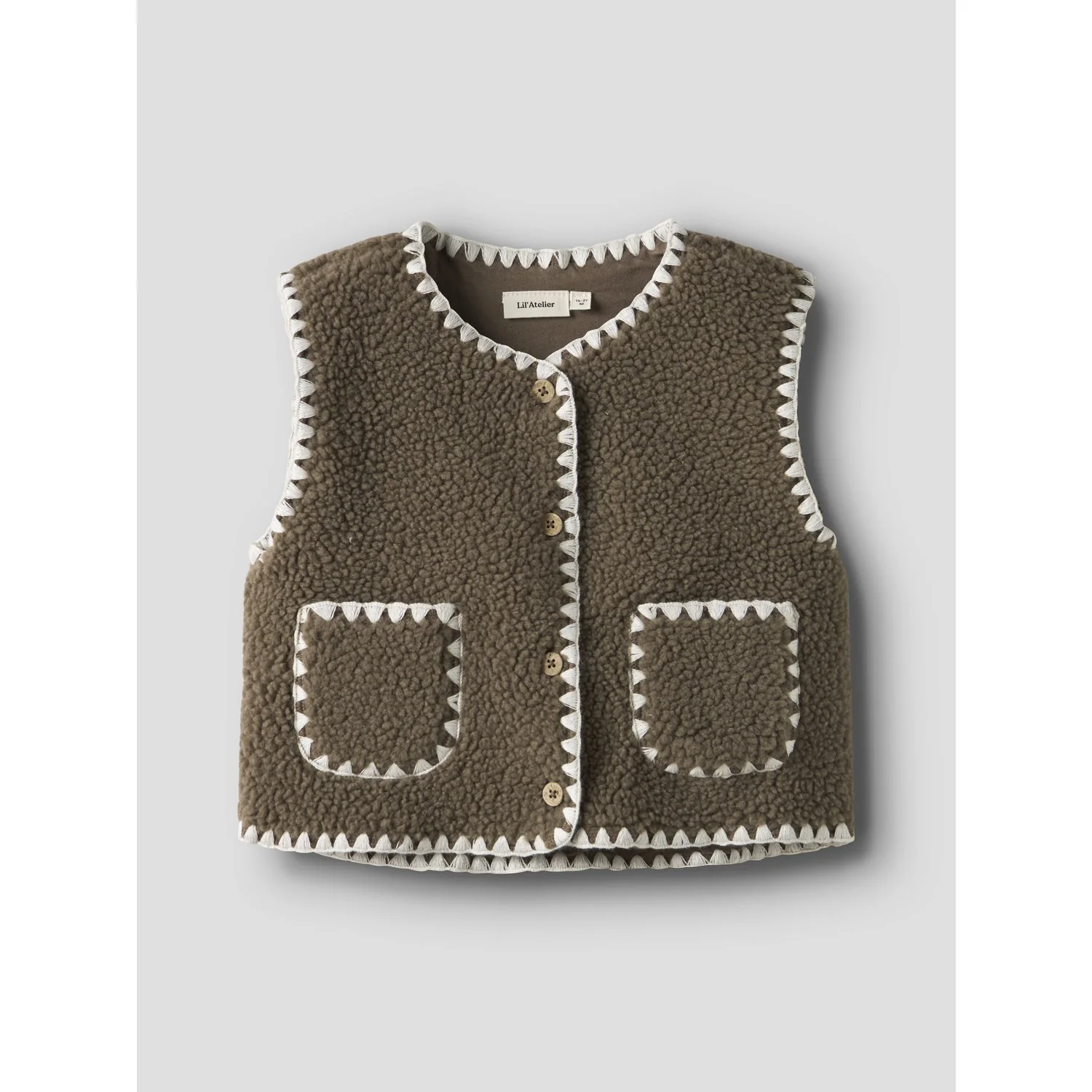 Lil'Atelier Shitake Nmflajo Loose Vest Lil - Image 4