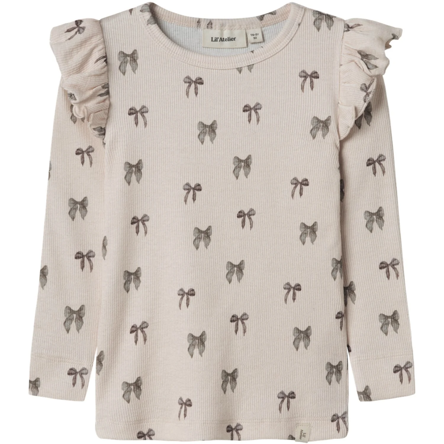 Lil'Atelier Silver Peony Bow Nmfgavo Eko Ls Slim Top Lil Noos