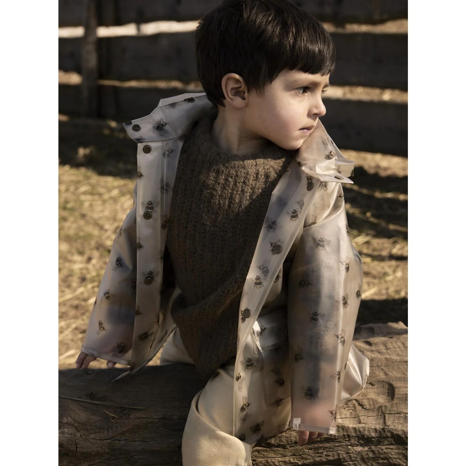 Lil'Atelier Turtledove Bee Nmnmamio Loose Rain Jacket Fo Lil - Image 3