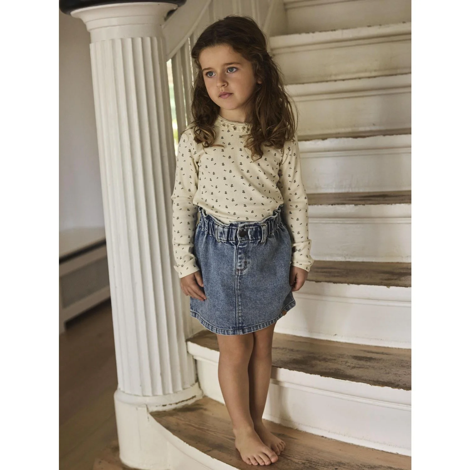 Lil'Atelier Turtledove Blue Flower Nmflago Mai Ls Slim Top Lil - Image 2