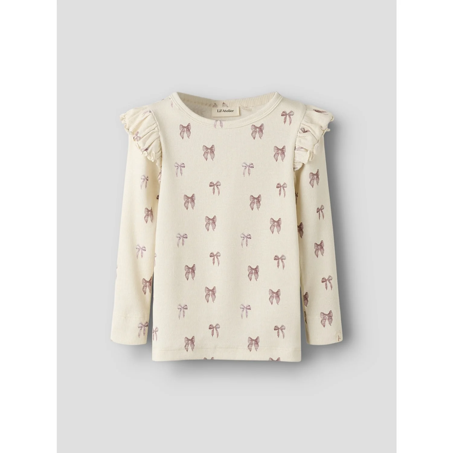 Lil'Atelier Turtledove Bow Nmfgavo Eko Ls Slim Top Lil Noos - Image 3