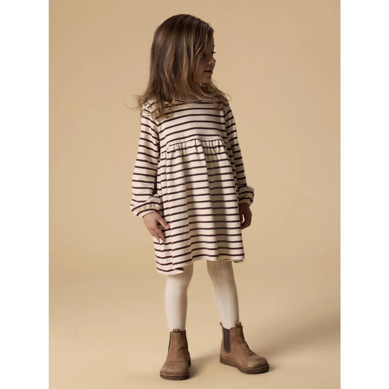 Lil'Atelier Turtledove Catawba Grape Nmflimia Ls Loose Dress Lil - Image 2