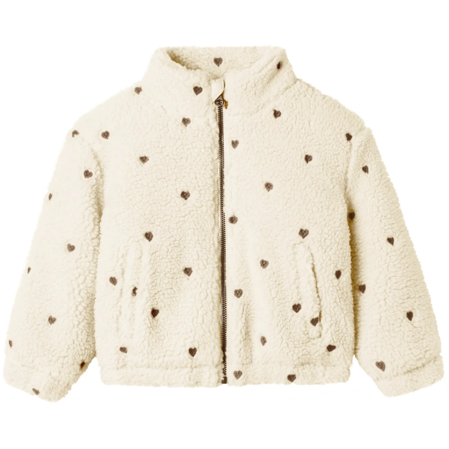 Lil'Atelier Turtledove Emb. Hearts Nmfnalo Sherpa Loose Jacket Lil