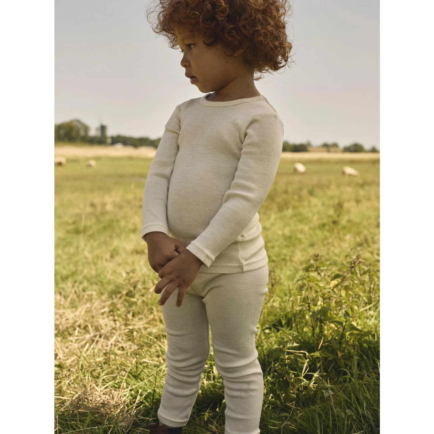 Lil'Atelier Turtledove Melange Nmnnalu Rib Wo/Mo Slim Leggings Lil - Image 2
