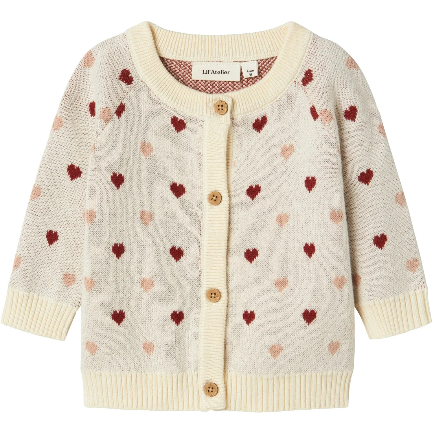 Lil'Atelier Turtledove Red Heart Nbfsaran Ls Knit Card Heart Lil