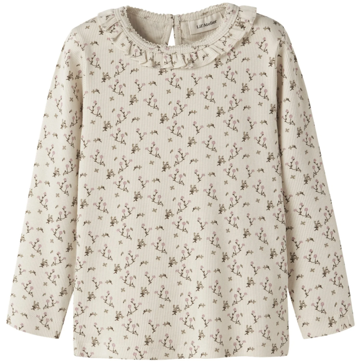 Lil'Atelier Turtledove Rose Flower Nmflago Mai Ls Slim Top Lil