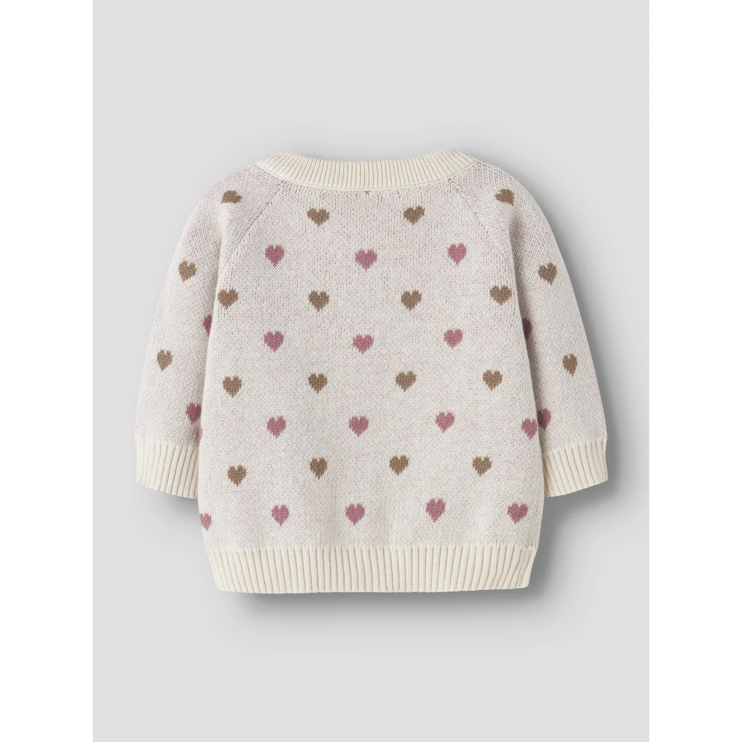 Lil'Atelier Turtledove Sepia Tint Nbfsaran Ls Knit Card Heart Lil - Image 3