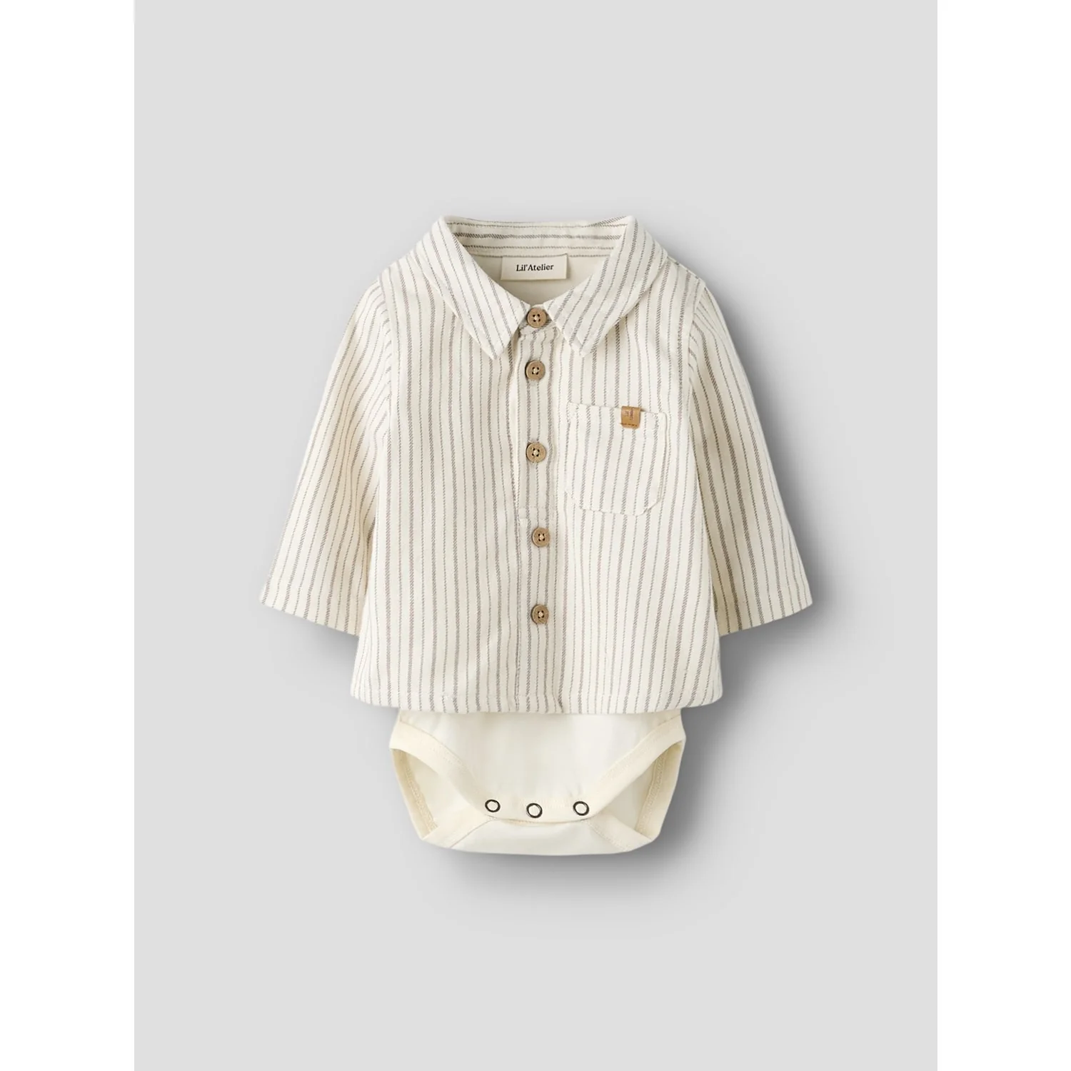 Lil'Atelier Turtledove Sepia Tint Nbmfelixo Ls Body Shirt Lil - Image 5
