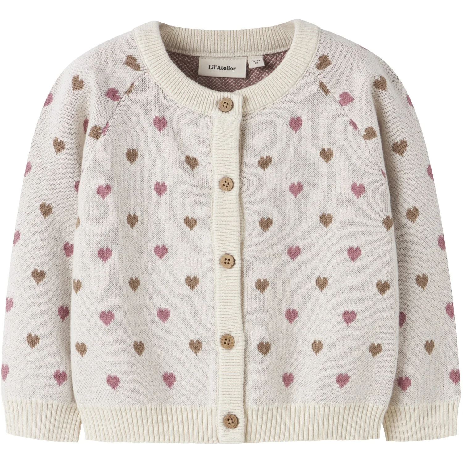 Lil'Atelier Turtledove Sepia Tint Nmfsaran Ls Knit Card Heart Lil