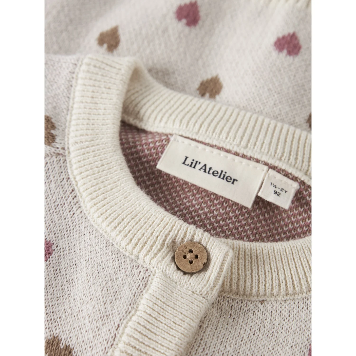 Lil'Atelier Turtledove Sepia Tint Nmfsaran Ls Knit Card Heart Lil - Image 3